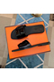 Hermes View Sandals In Black Patent leather Replica