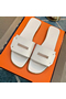 Hermes View Sandals In White Calfskin leather Replica