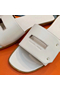 Hermes View Sandals In White Calfskin leather Replica