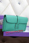 Hermes Jige Clutch Bag Calfskin Leather H258 Green Replica
