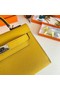 Hermes Kelly 19cm Shoulder Bags Epsom Leather KL19 Silver hardware yellow Replica