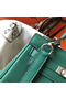 Hermes Kelly 20cm Bag In Vert Vertigo Clemence Leather PHW Replica