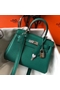 Hermes Kelly 20cm Bag In Vert Vertigo Clemence Leather PHW Replica