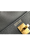 Hermes Kelly En Desordre 20 Handmade Bag In Black Epsom Calfskin Replica