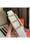 Hermes Officier Belt Buckle & White 38MM Strap Replica