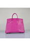 Quality Hermes Birkin 35CM Purple Croco Leather Tote Bag Silver Replica