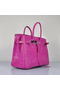 Quality Hermes Birkin 35CM Purple Croco Leather Tote Bag Silver Replica