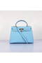 Quality Hermes Kelly 32cm Bags SkyBlue Calf Leather Gold Replica
