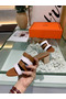 Hermes Amica 5mm Sandals In Brown/White Calfskin Replica