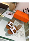 Hermes Amica 5mm Sandals In Brown/White Calfskin Replica
