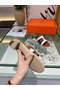 Hermes Amica 5mm Sandals In Brown/White Calfskin Replica