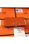 Hermes Bearn Japonaise Grainy Leather Wallet H8622W Orange Replica