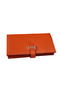 Hermes Bearn Japonaise Grainy Leather Wallet H8622W Orange Replica