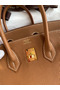 Hermes Birkin 25 Handmade Bag In Brown Clemence Leather Replica