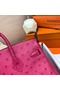 Hermes Birkin 25 Handmade Bag In Rose Red Ostrich Leather Replica