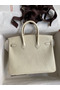 Hermes Birkin 25 Retourne Handmade Bag In Nata Matte Alligator Leather Replica