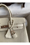 Hermes Birkin 25 Retourne Handmade Bag In Nata Matte Alligator Leather Replica