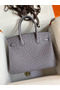 Hermes Birkin 30 Retourne Handmade Bag In Gris Asphalt Ostrich Leather Replica