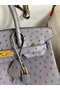 Hermes Birkin 30 Retourne Handmade Bag In Gris Asphalt Ostrich Leather Replica
