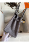 Hermes Birkin 30 Retourne Handmade Bag In Gris Asphalt Ostrich Leather Replica