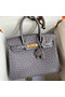 Hermes Birkin 30 Retourne Handmade Bag In Gris Asphalt Ostrich Leather Replica
