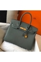 Hermes Birkin 30cm Bag In Vert Amande Clemence Leather GHW Replica