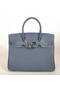 Hermes Birkin 30CM Tote Bags Smooth Togo Leather Dark Blue Replica