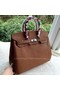 Hermes Birkin 35CM Tote Bag Brown Litchi Leather BK35 Silver Replica