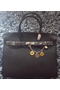 Hermes Birkin 35CM Tote Bag Litchi Leather HB35GL Black Replica