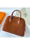 Hermes Bolide 1923 25 Handmade Bag In Gold Doblis Suede Leather Replica