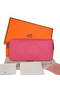 Hermes Evelyn Long Wallet Zip Purse A808 Peach Replica