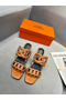 Hermes Figari 55mm Wedge Sandals In Brown Nappa Leather Replica