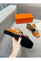 Hermes Figari 55mm Wedge Sandals In Brown Nappa Leather Replica