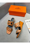 Hermes Figari 55mm Wedge Sandals In Brown Nappa Leather Replica