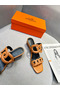 Hermes Figari 55mm Wedge Sandals In Brown Nappa Leather Replica