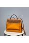 Hermes Herbag 31CM Original Canvas Leather & Calfskin 48887 yellow&brown Replica