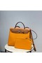 Hermes Herbag 31CM Original Canvas Leather & Calfskin 48887 yellow&brown Replica
