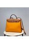 Hermes Herbag 31CM Original Canvas Leather & Calfskin 48887 yellow&brown Replica