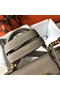 Hermes Kelly 20cm Bag In Grey Clemence Leather GHW Replica