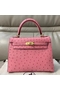 Hermes Kelly 25cm Handmade Bag In Terre Cutie Ostrich Skin Replica