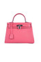 Hermes Kelly 28cm Shoulder Bags Rosy Grainy Leather Silver Replica