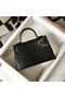 Hermes Kelly Mini II Bag In Black Embossed Crocodile Leather Replica