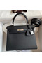 Hermes Kelly Retourne 25 Handmade Bag In Black Swift Calfskin Replica