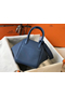Hermes Lindy 26cm Bag In Blue Agate Clemence Leather PHW Replica