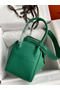 Hermes Lindy 30 Handmade Bag In Malachite Clemence Leather Replica