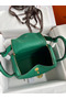 Hermes Lindy 30 Handmade Bag In Malachite Clemence Leather Replica