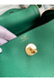 Hermes Lindy 30 Handmade Bag In Malachite Clemence Leather Replica