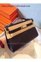 Hermes MINI Kelly 22cm Tote Bag Calfskin Leather K22 Black Replica