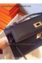 Hermes MINI Kelly 22cm Tote Bag Calfskin Leather K22 Black Replica