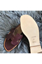 Hermes Oran Sandals In Bordeaux Swift Leather Replica